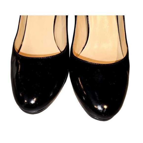 Cole Haan X Nike Air Black Leather Pump Heels Sz 7B Round Toe Slip On Padded - Picture 3 of 12